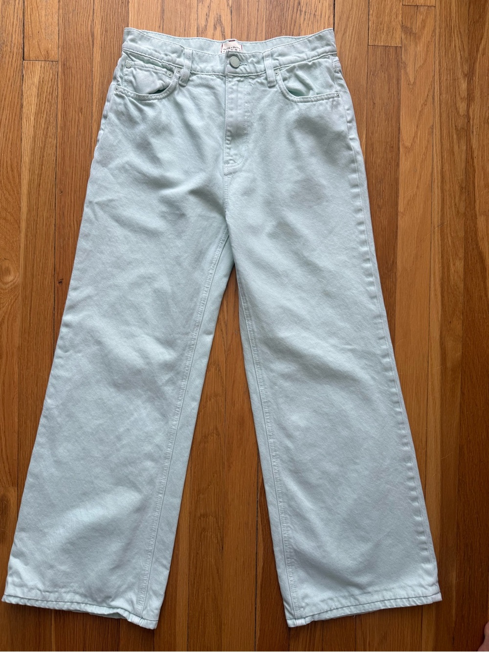 Alice + Olivia Women’s Size 28 Relaxed Wide-Leg Jeans in Mint